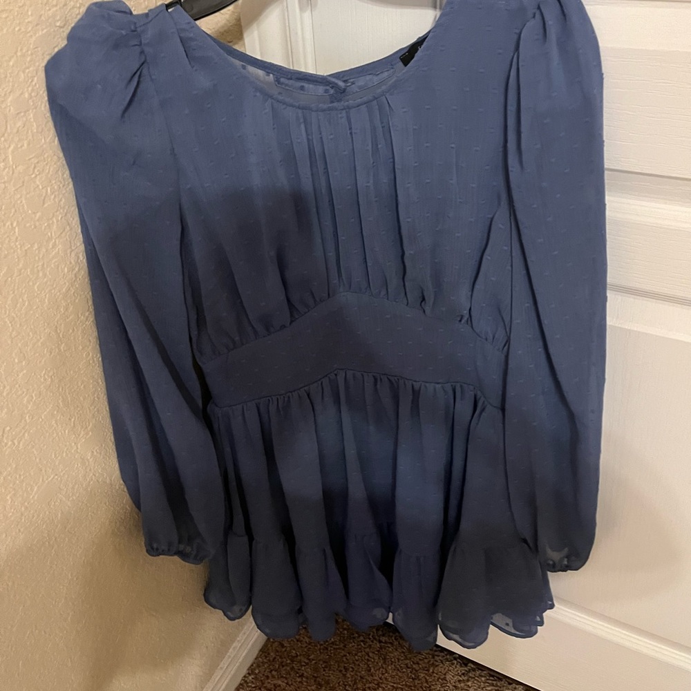 long sleeve mini ruffled dress